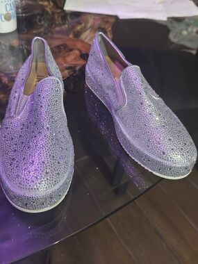 INC International Concepts Lilac Crystal Slip-On Loafers